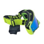 Ochelari unisex ski, snowboard, motociclism, ciclism, rama verde lucioasa, lentila multicolora, O11GBMN